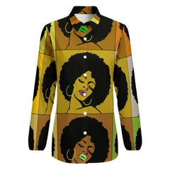 Women's Vintage Casual Long Sleeve Button-Down Shirt