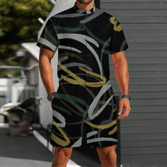 Men's one piece jumpsuit Short sleeved jumpsuit