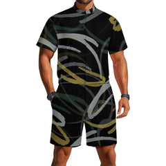 Men's one piece jumpsuit Short sleeved jumpsuit