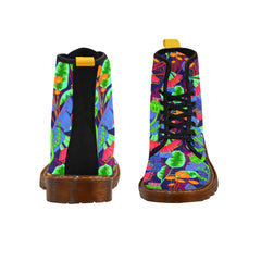 Women's Lace-Up Canvas Boots (Model 1203H)