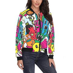 Women's All-Over Print Bomber Jacket
