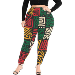 Women's Plus Size High-Waist Leggings (Model L45)