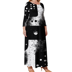 Women's Plus Size Loose Crew Neck Long Sleeve Dress