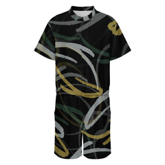 Men's one piece jumpsuit Short sleeved jumpsuit
