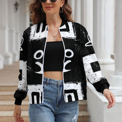 cropped womens zip up jacket casual style