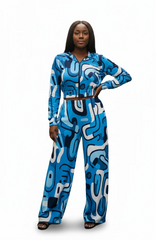 Women's Cropped Zip-Up Hoodie and Wide-Leg Pants Set
