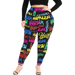 Women's Plus Size High-Waist Leggings (Model L45)