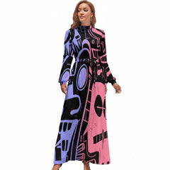 Women's Long Sleeve High-Neck Dress