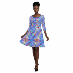 Women's Prism Dream All-Over Print Flare Dress (Model D23)