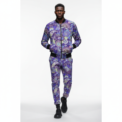 Men's All-Over Print Bomber Sweat Suit