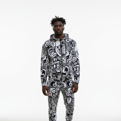 Men's All-Over Print Full-Zip Hoodie Set