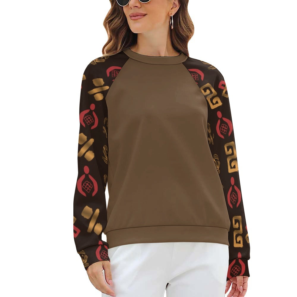 Women's African Art Long Sleeve Raglan Sweatshirt