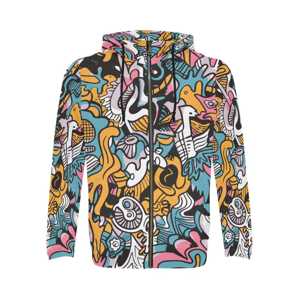 Men's All-Over Print Full-Zip Hoodie