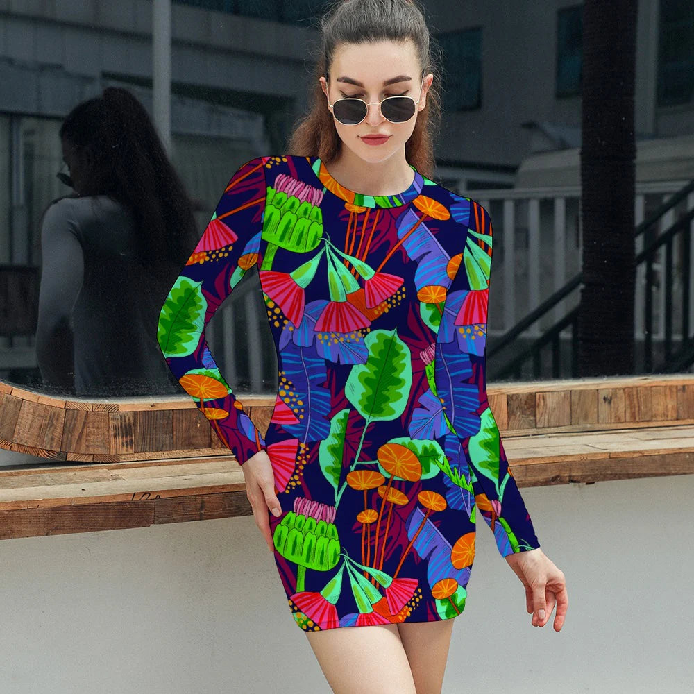 Women's Elegant Long Sleeve Skinny Dress