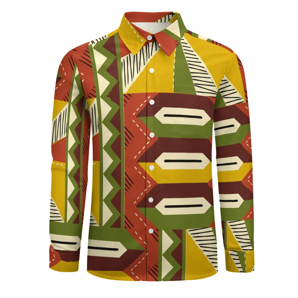 Men's Long-Sleeve Shirt with Chest Pocket