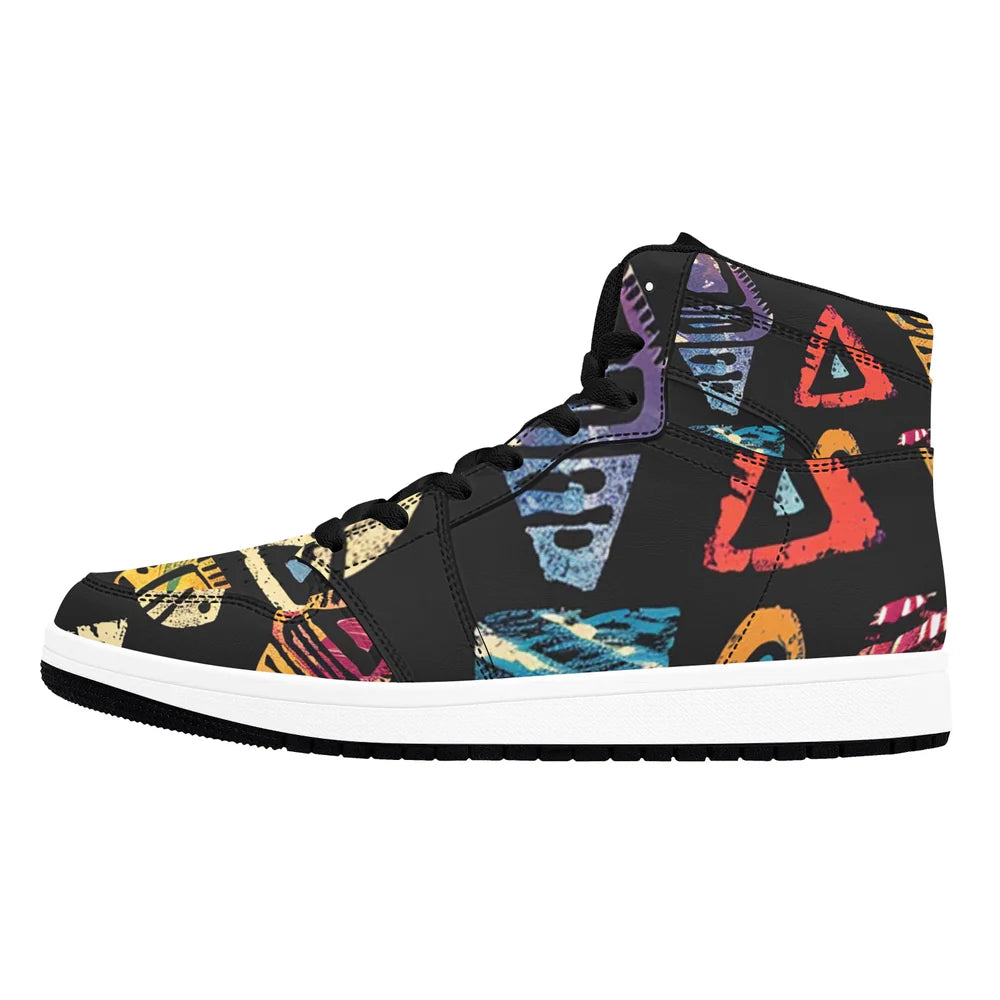 Men's African Print High-Top Sneakers
