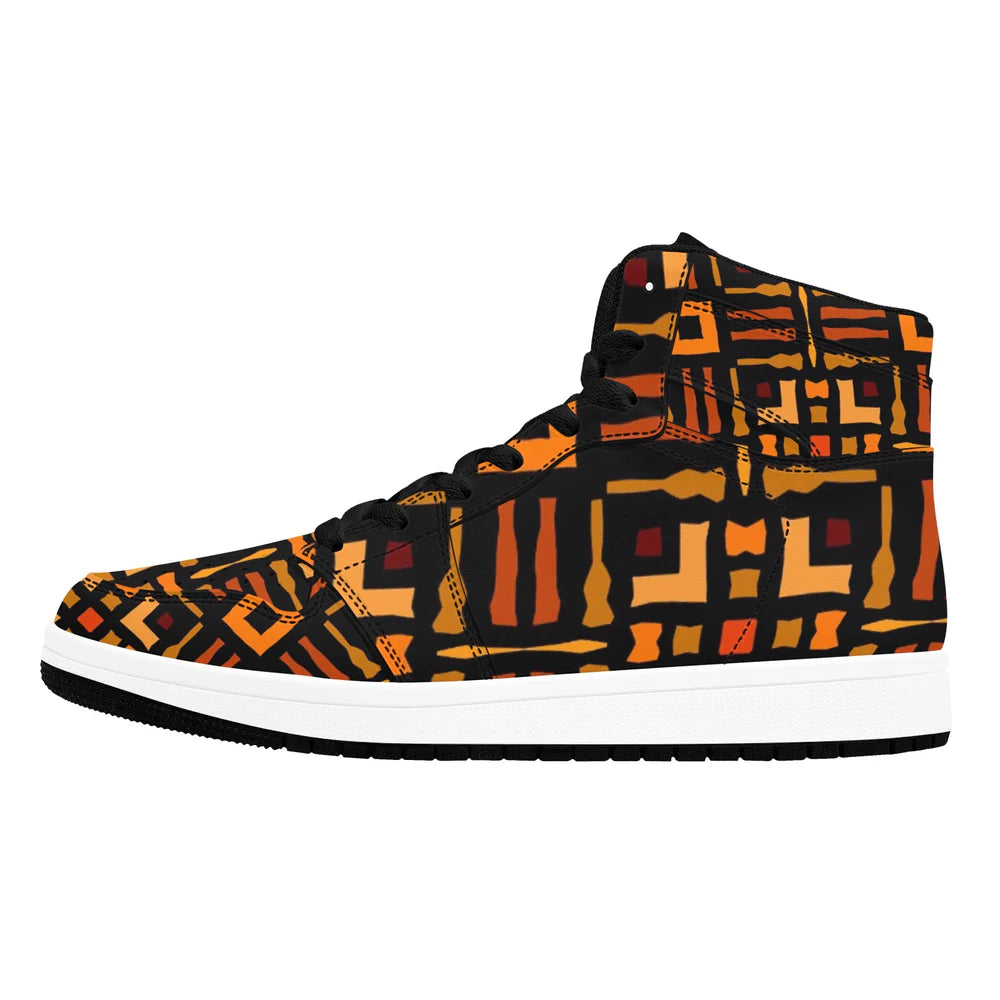 Men's African Print High-Top Sneakers