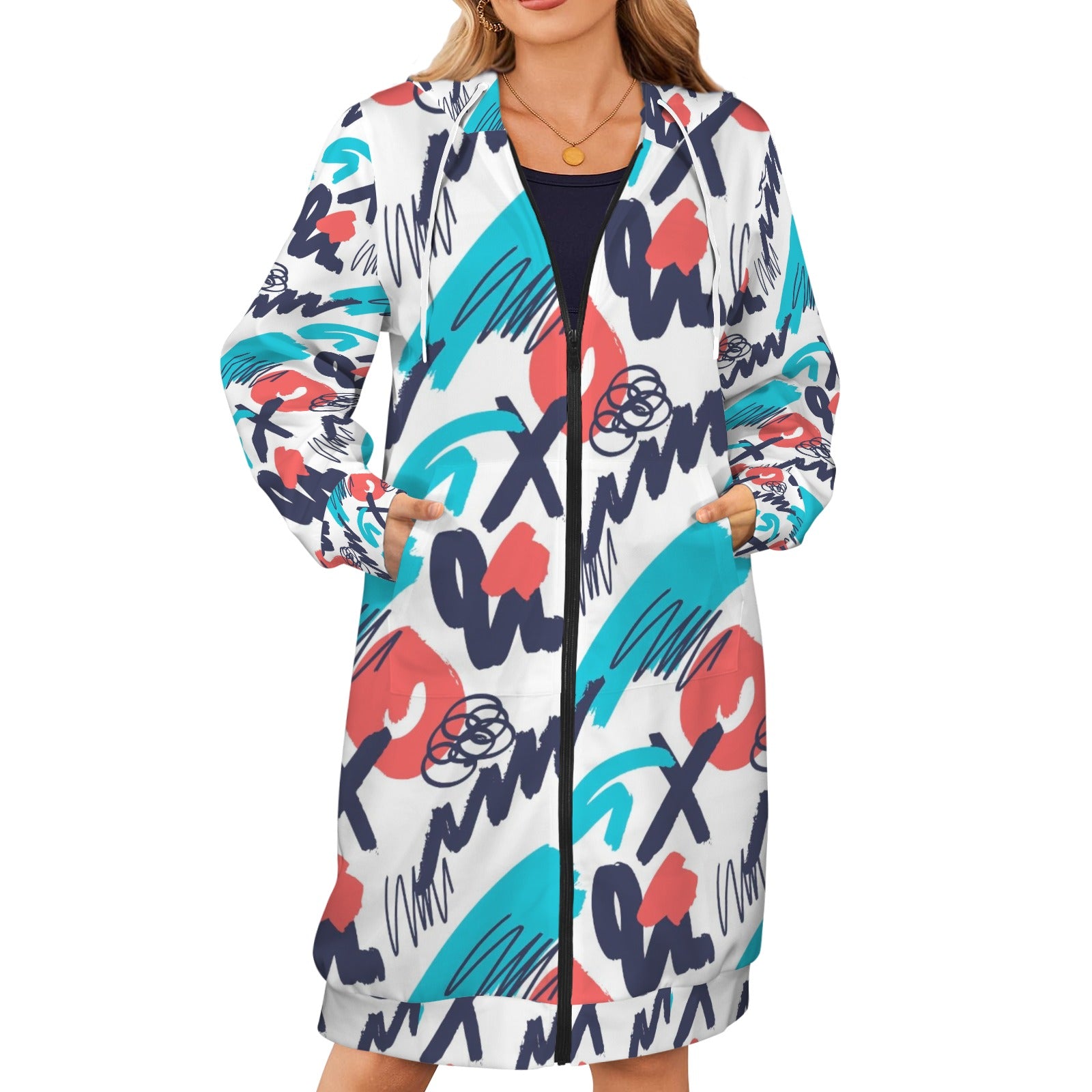 Women's Long Hooded Coat (H72)