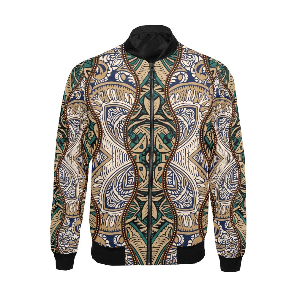 Men's All-Over Print Casual Bomber Jacket