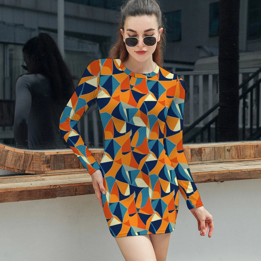 Women's Elegant Long Sleeve Skinny Dress