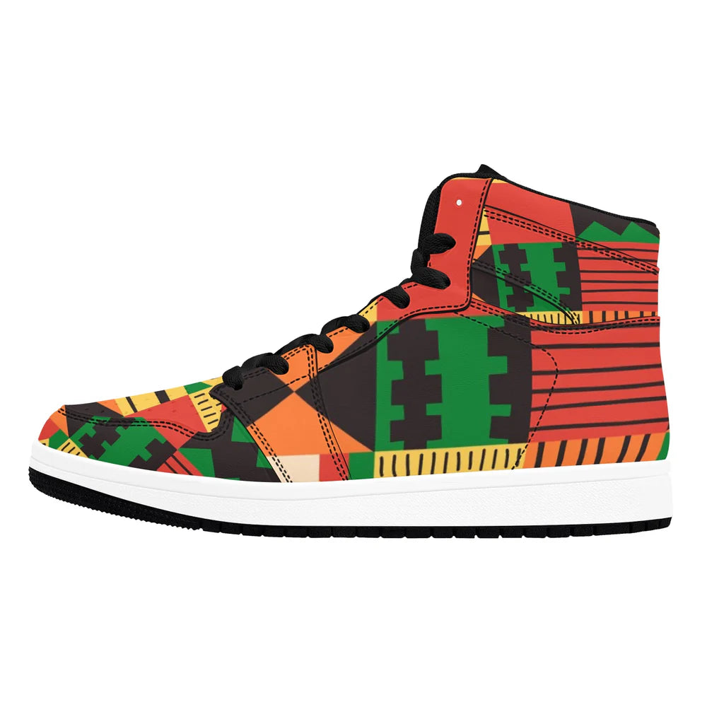 Men's African Print High-Top Sneakers