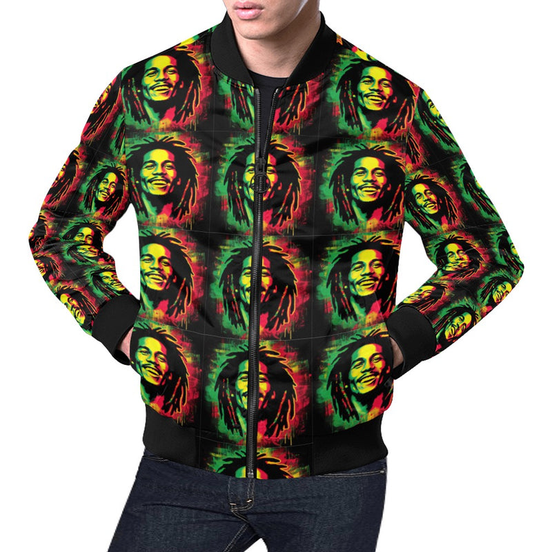 Men's All-Over Print Casual Bomber Jacket