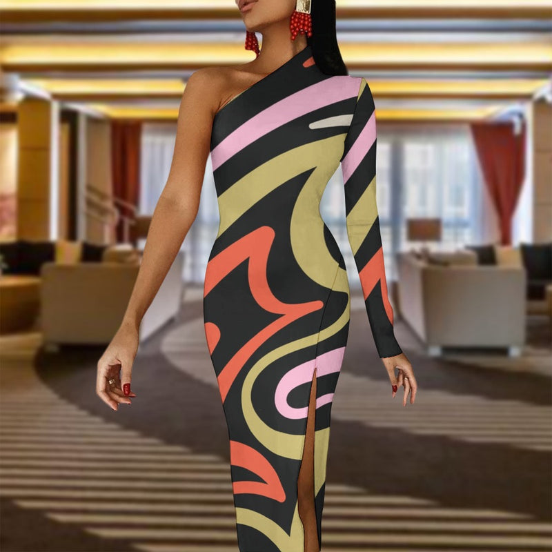 Half Sleeve Slit Dress for Women