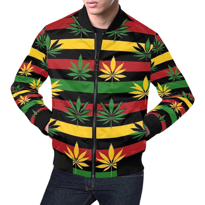 Men's All-Over Print Casual Bomber Jacket