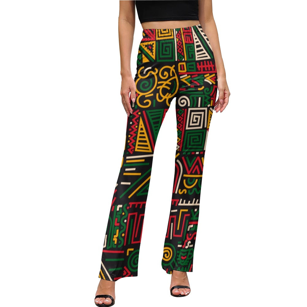 Women's Afrocentric Harlem Renaissance Flared Pants