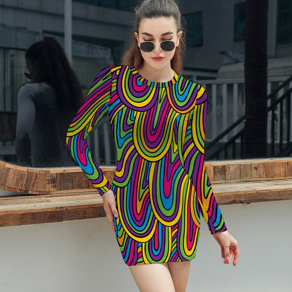 Women's Elegant Long Sleeve Skinny Dress