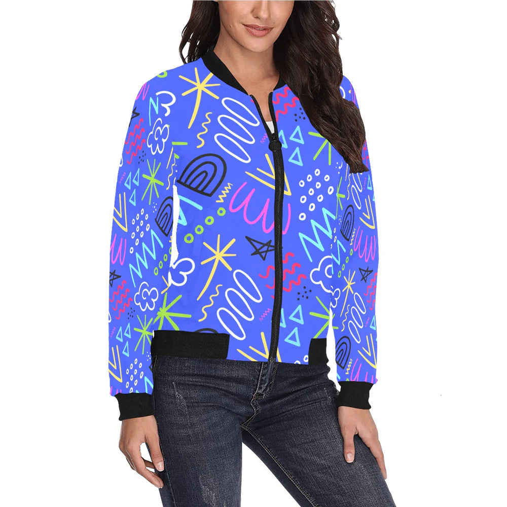 Women's All-Over Print Bomber Jacket