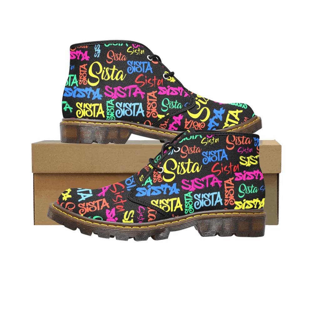 Women's Canvas Chukka Boots (Model 2402-1)