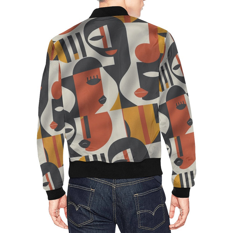 Men's All-Over Print Casual Bomber Jacket