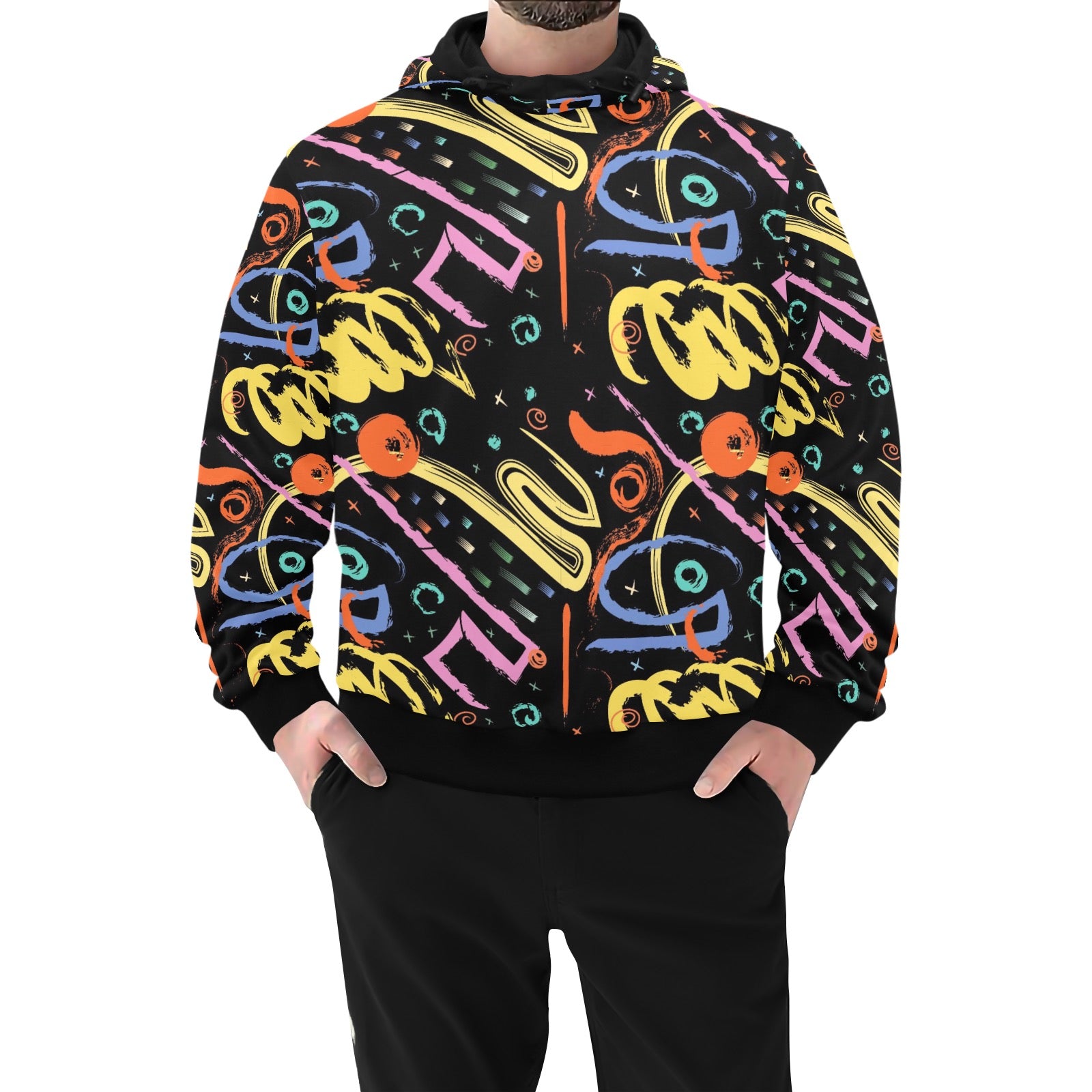 Men's High-Neck Pullover Hoodie