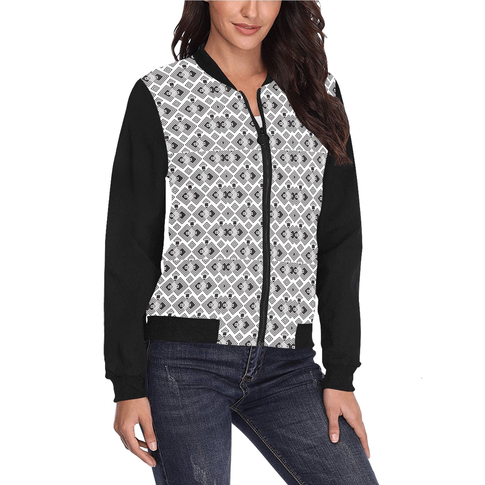 Women's All-Over Print Bomber Jacket