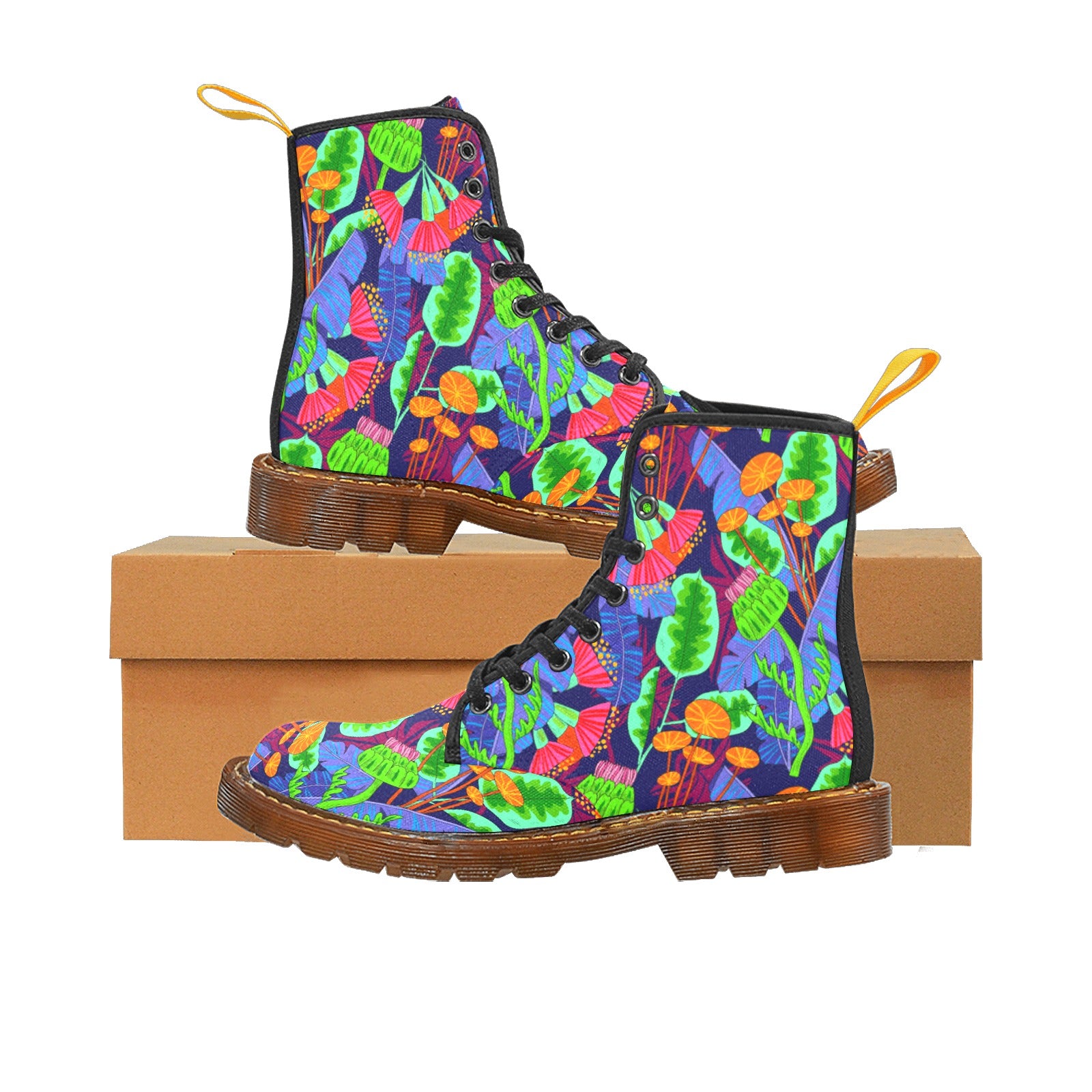 Women's Lace-Up Canvas Boots (Model 1203H)