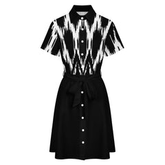 Women's Short Sleeve Collared Shirt Dress