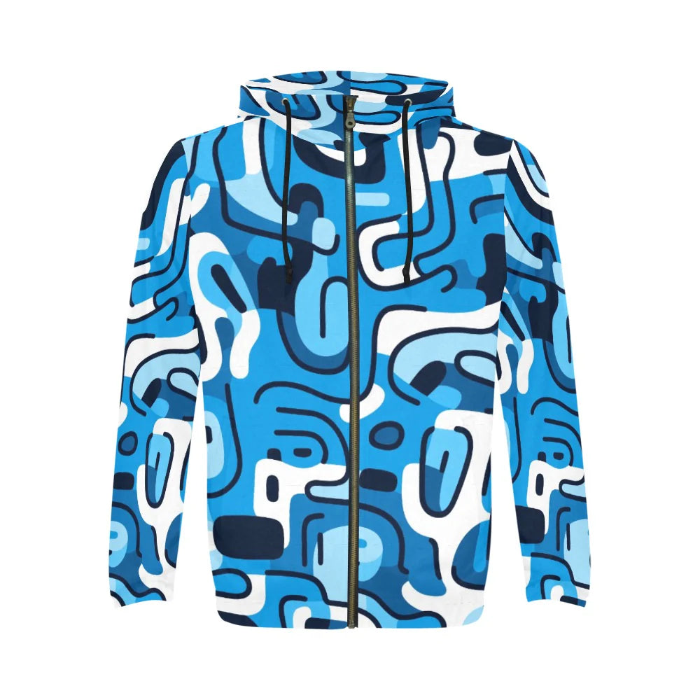 Men's All-Over Print Full-Zip Hoodie