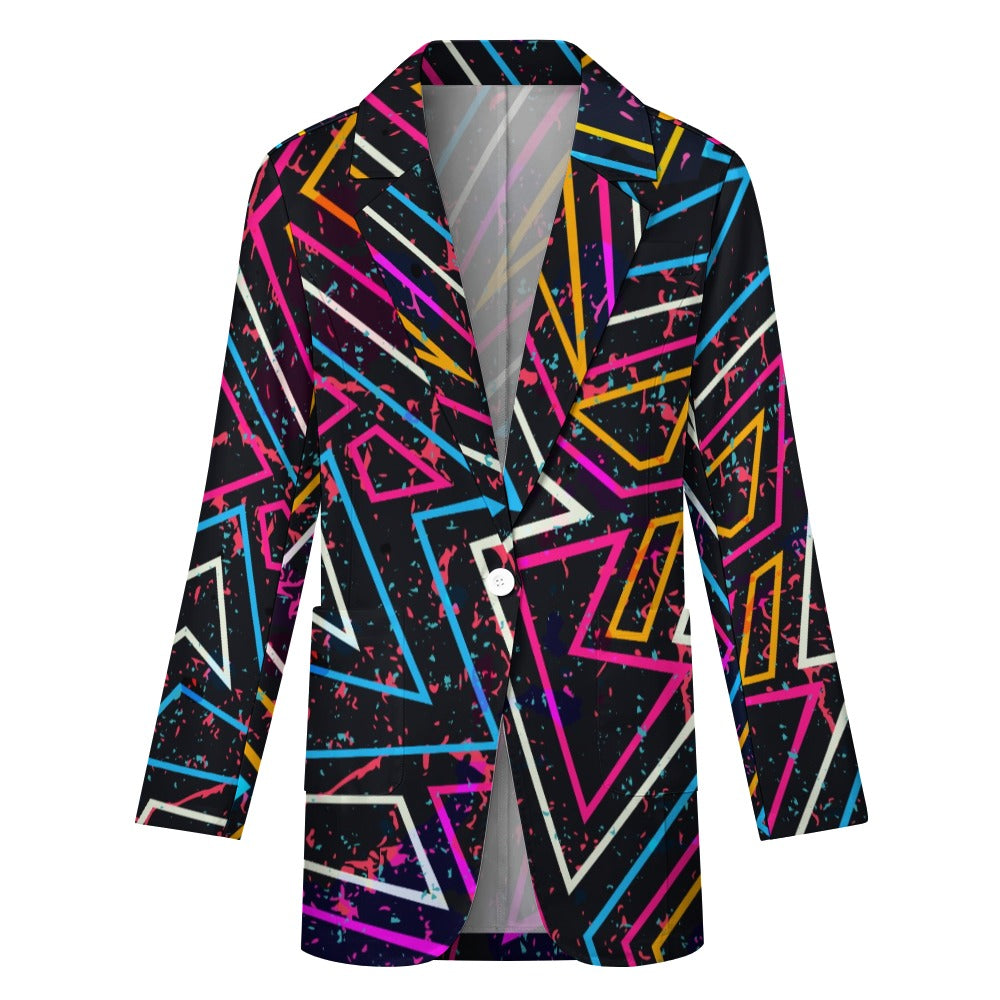 Women's Afrocentric Geometric Print Blazer Jacket