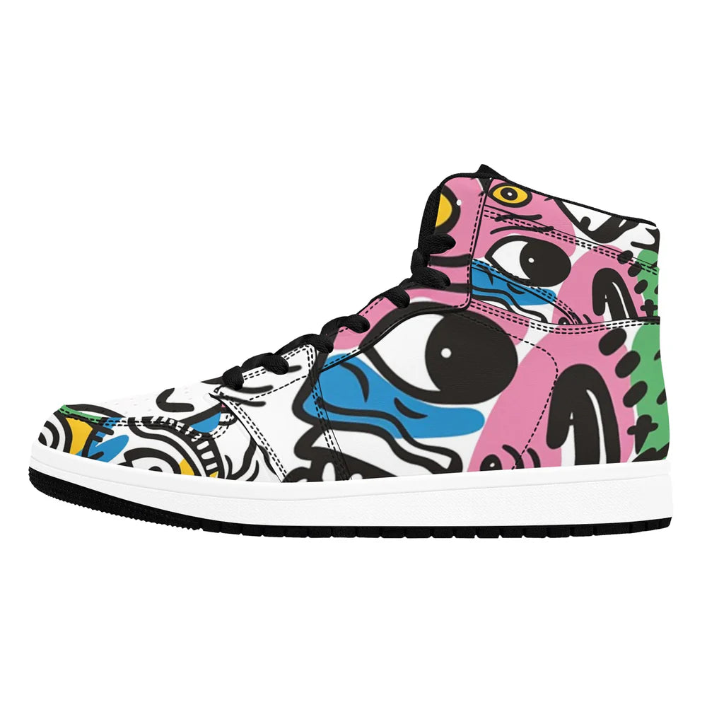 Men's African Print High-Top Sneakers