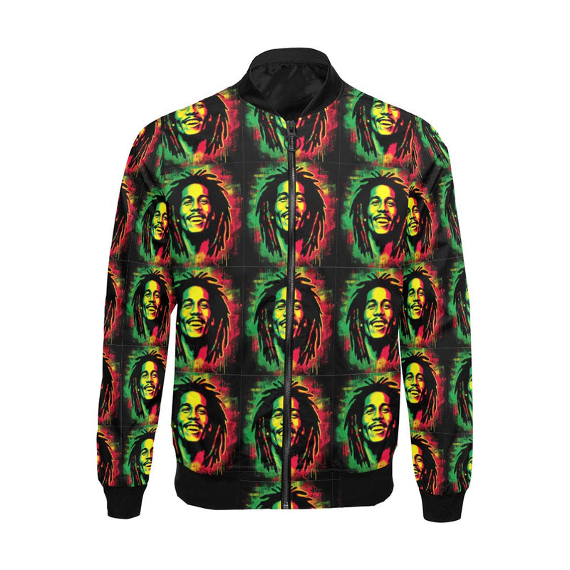 Men's All-Over Print Casual Bomber Jacket