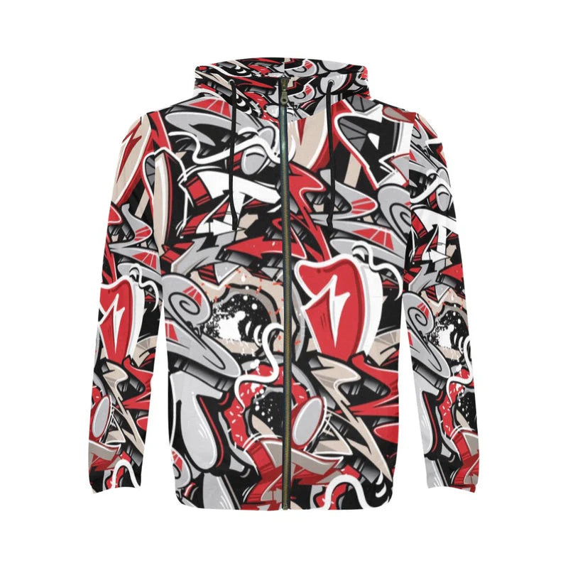Men's All-Over Print Full-Zip Hoodie