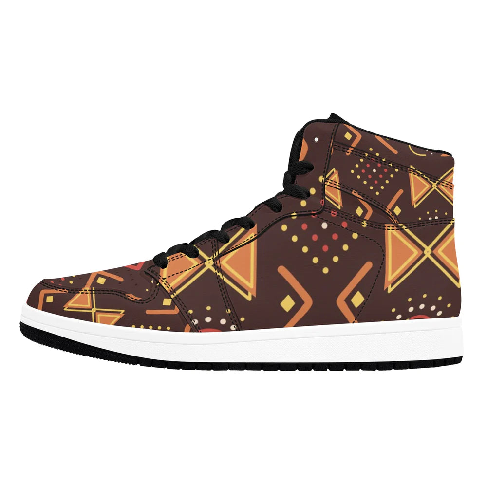 Men's African Print High-Top Sneakers