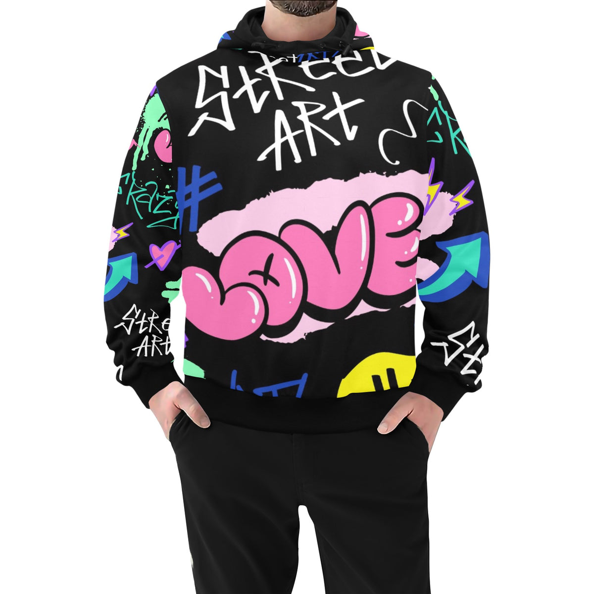 Men's High-Neck Pullover Hoodie