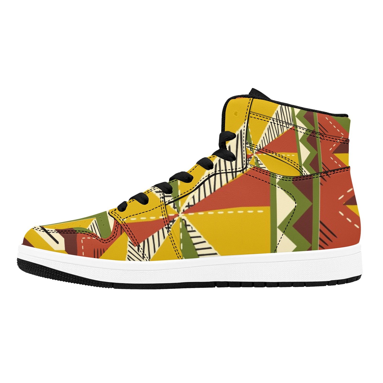 Men's African Print High-Top Sneakers