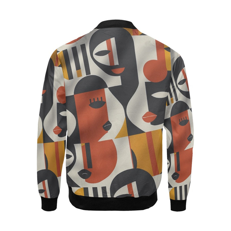 Men's All-Over Print Casual Bomber Jacket