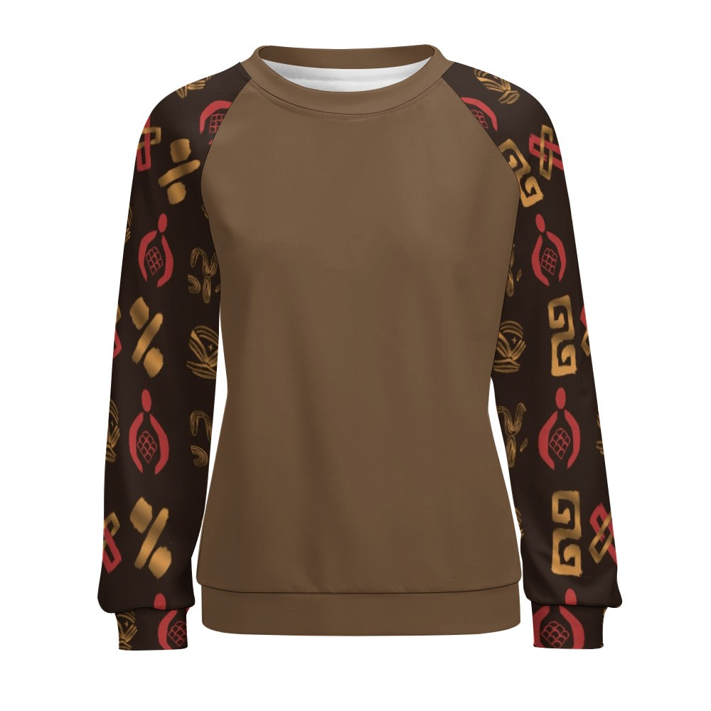 Women's African Art Long Sleeve Raglan Sweatshirt