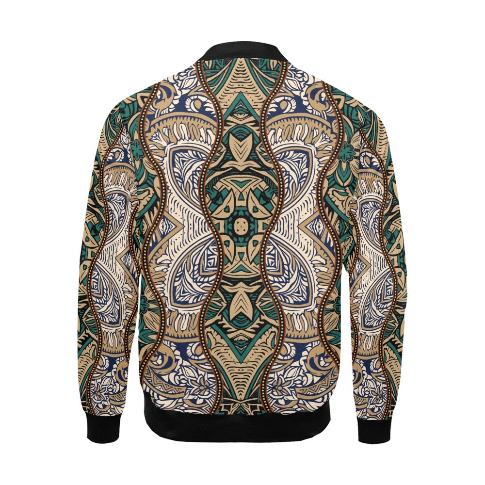 Men's All-Over Print Casual Bomber Jacket
