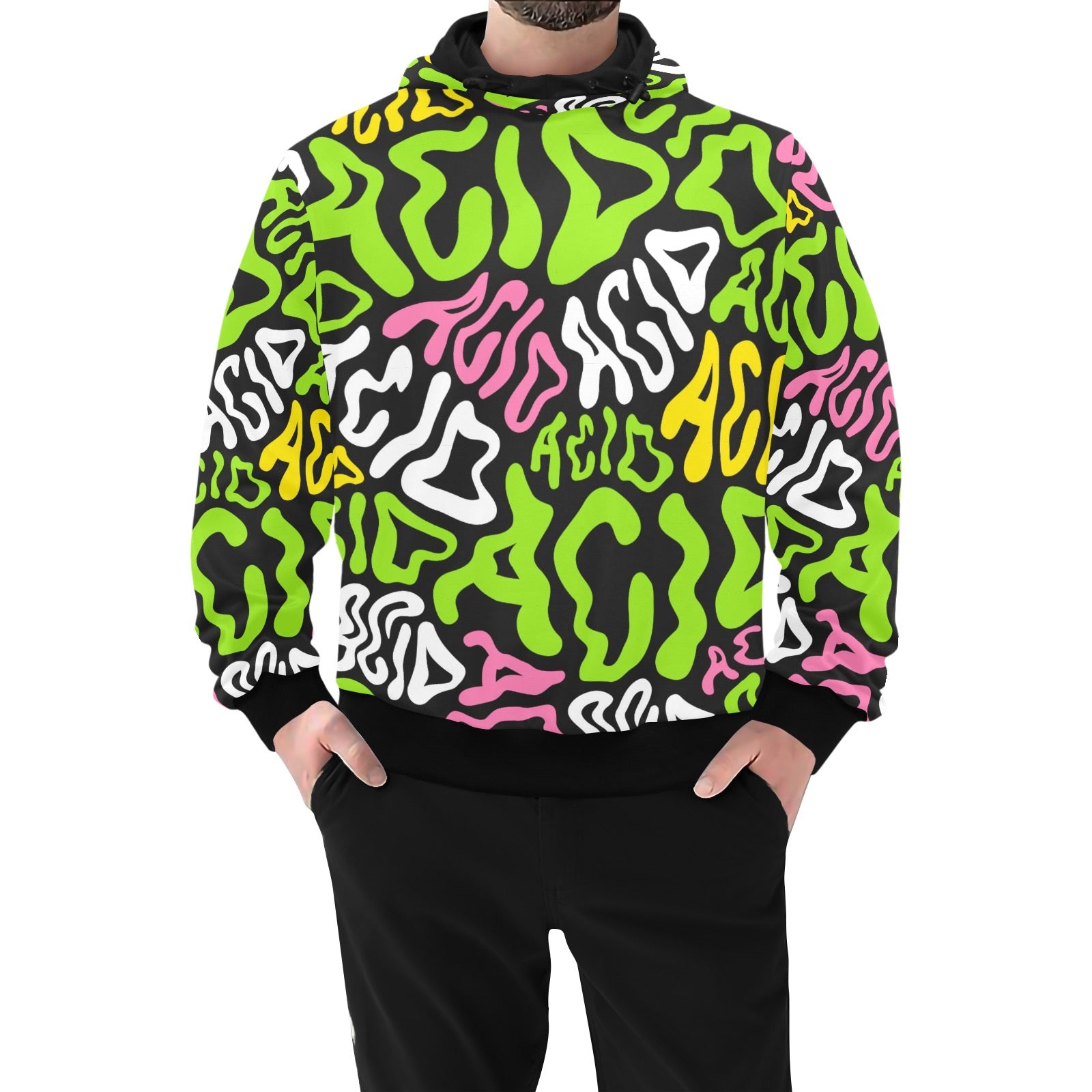 Men's High-Neck Pullover Hoodie