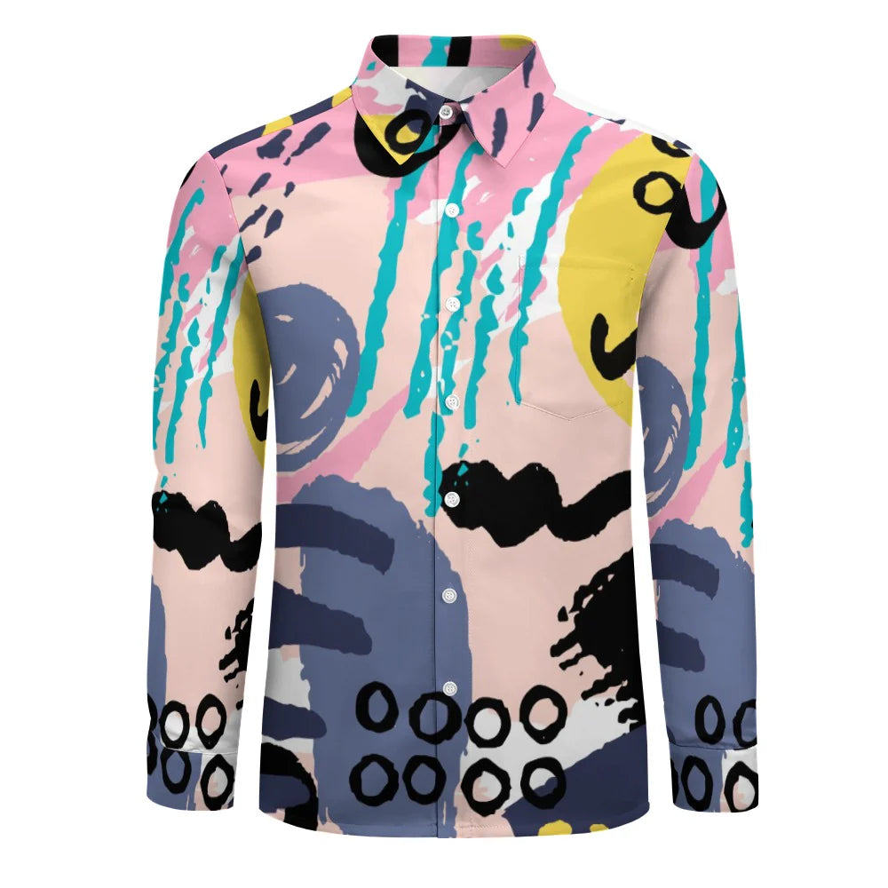 Men's Long-Sleeve Shirt with Chest Pocket
